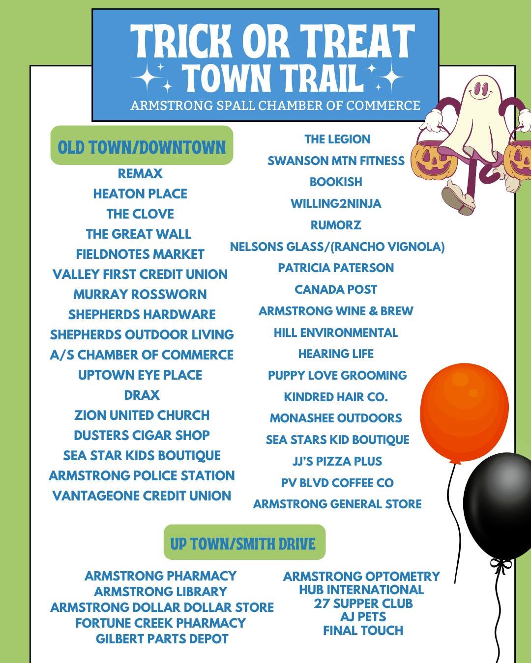 Halloween Trick or Treat Trail 2025 poster