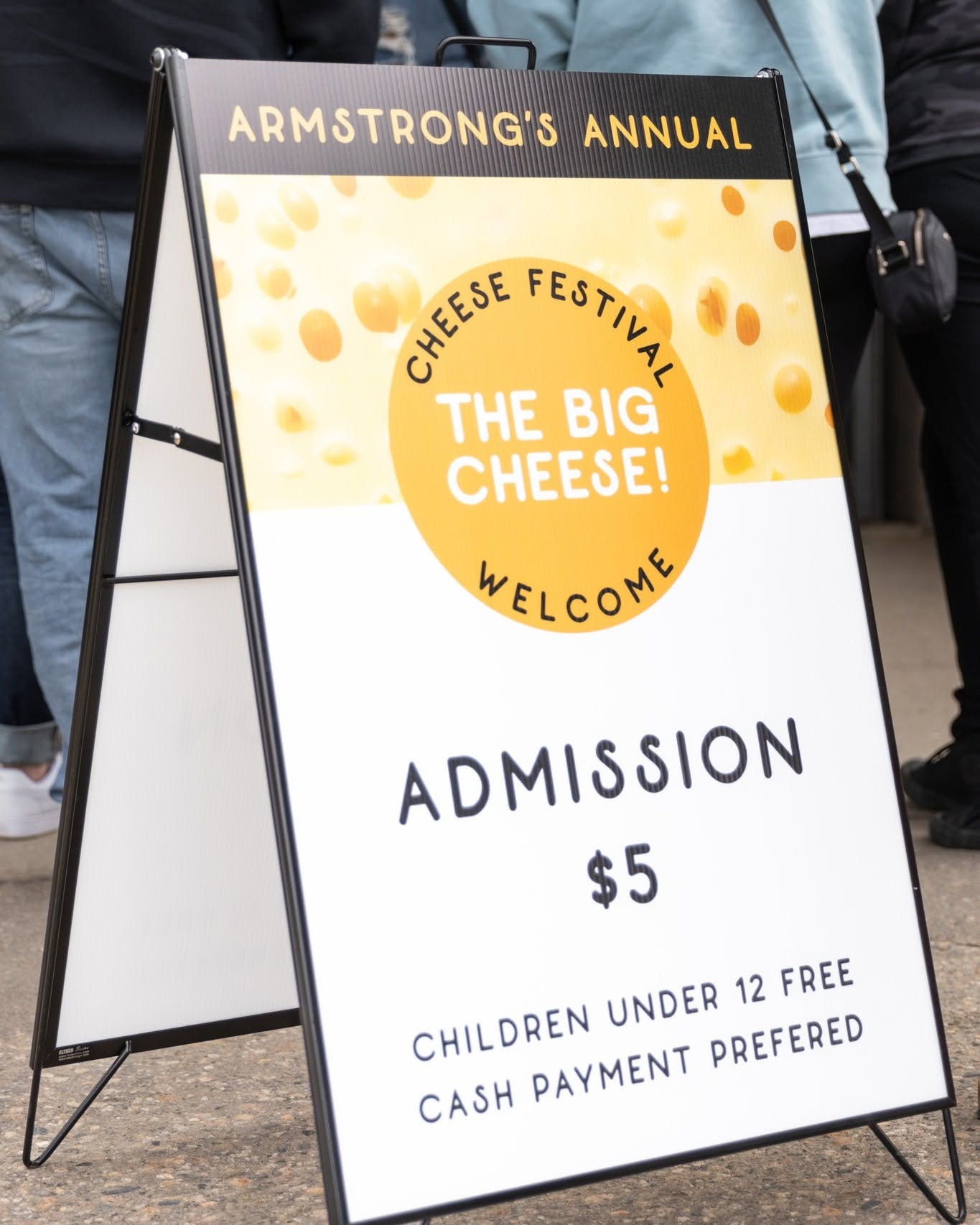 The Big Cheese 2025 admission sign
