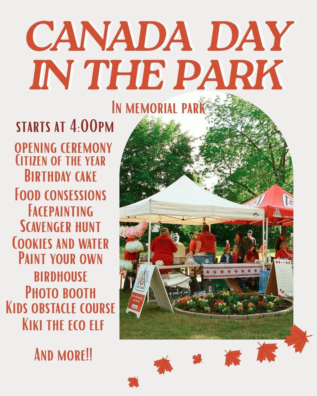 Canada Day in the Park 2025 poster