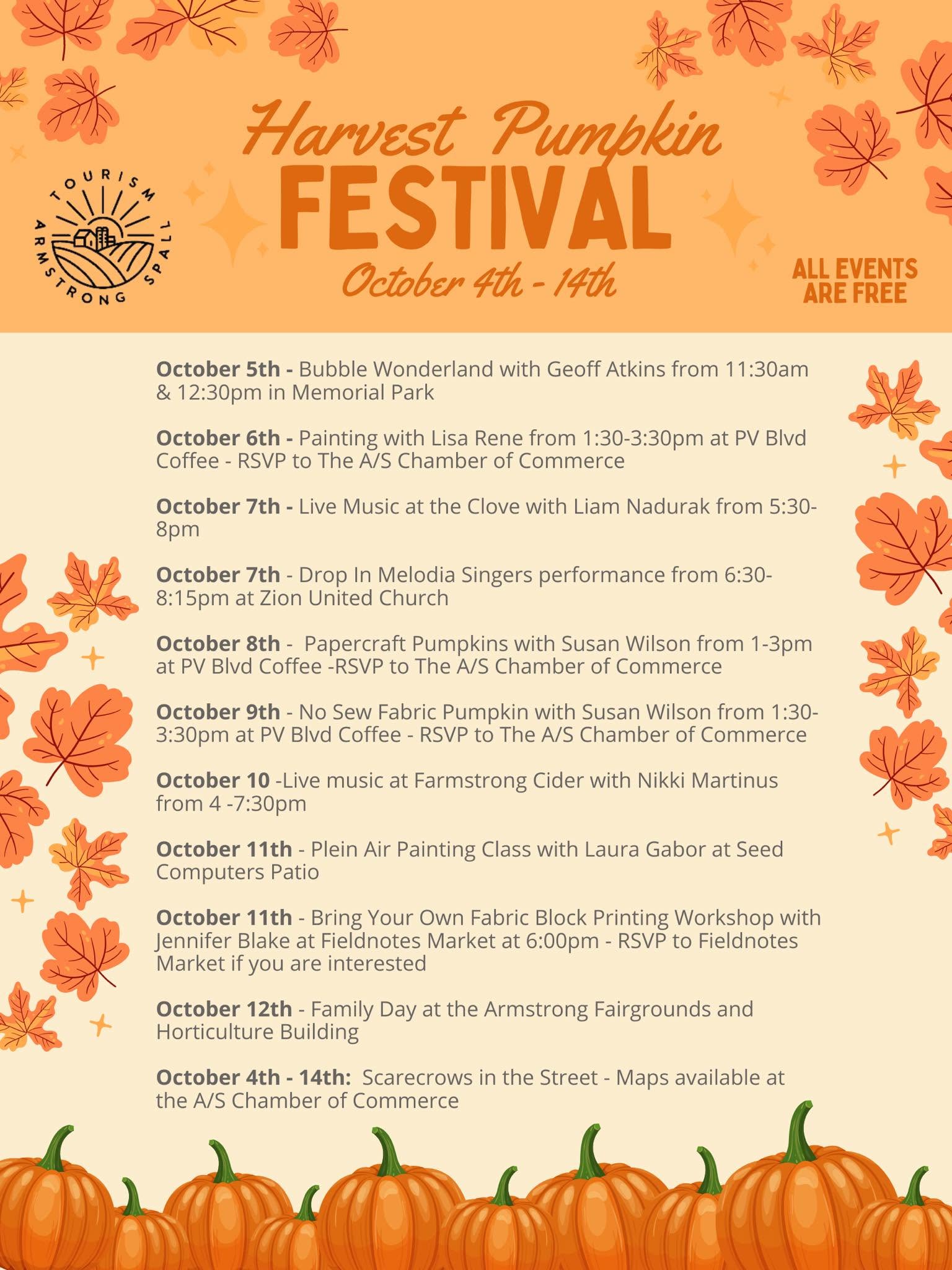 Harvest Pumpkin Festival 2024 schedule