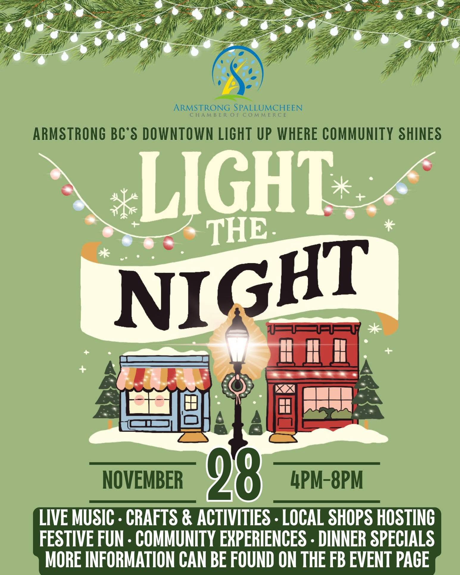 Light the Night 2025 in downtown Armstrong