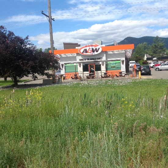 A&W Restaurant alongside Hwy 97A in Armstrong, BC.